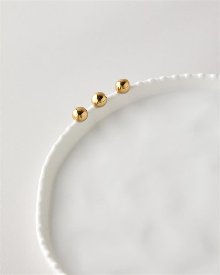 Golden Gleam Porselen Servis Tabağı 29 cm Beyaz-Gold