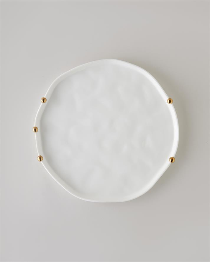 Golden Gleam Porselen Supla 34 cm Beyaz-Gold
