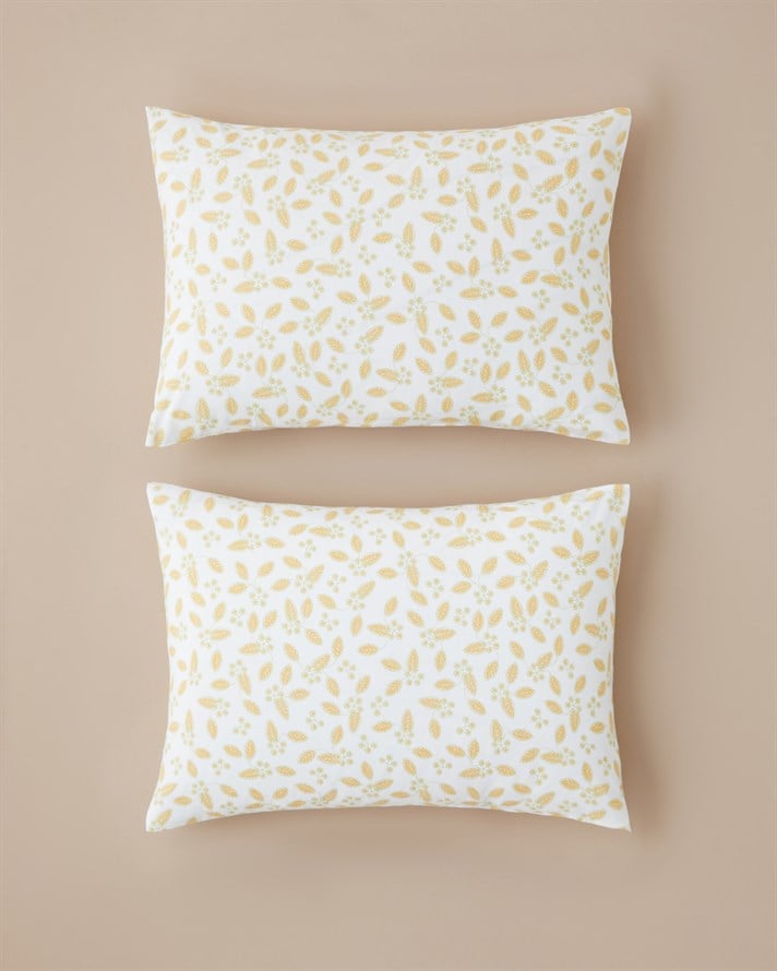Golden Petals Kolay Ütülenir 2li Yastık Kılıfı 50x70 cm Sarı
