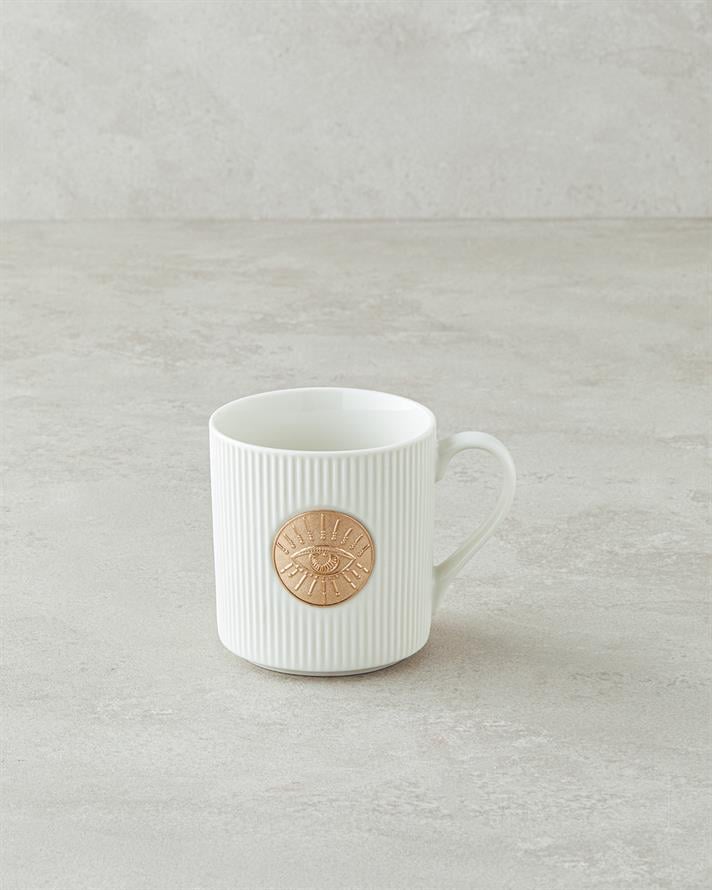 Goldie Eye New Bone China Yılbaşı Kupa 370 ml Beyaz-Gold