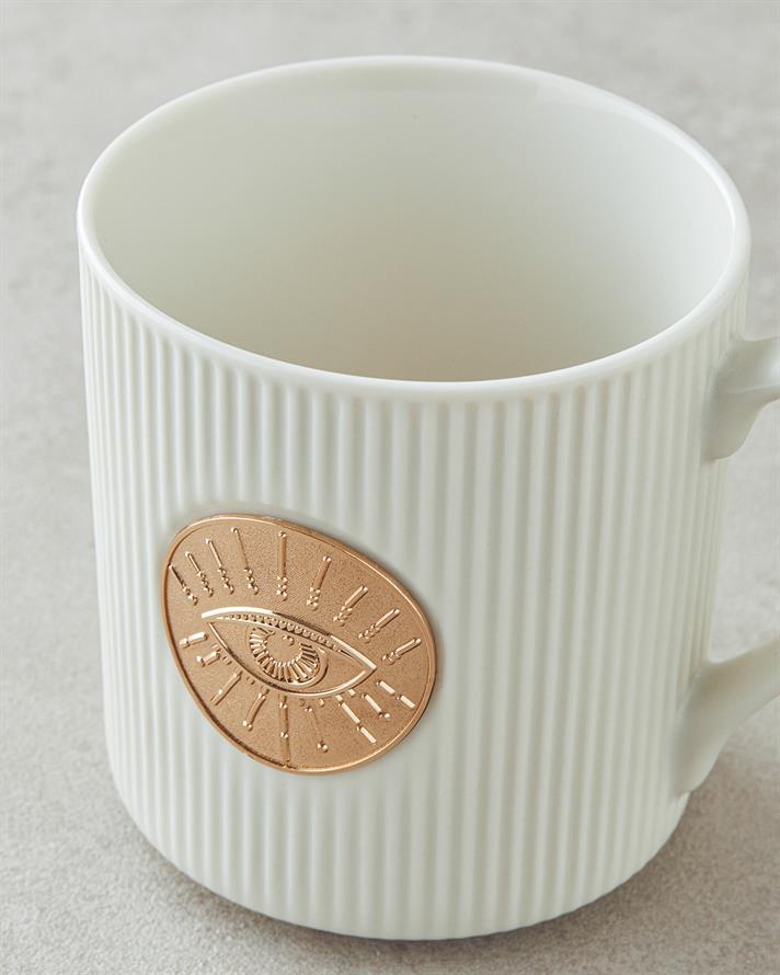 Goldie Eye New Bone China Yılbaşı Kupa 370 ml Beyaz-Gold