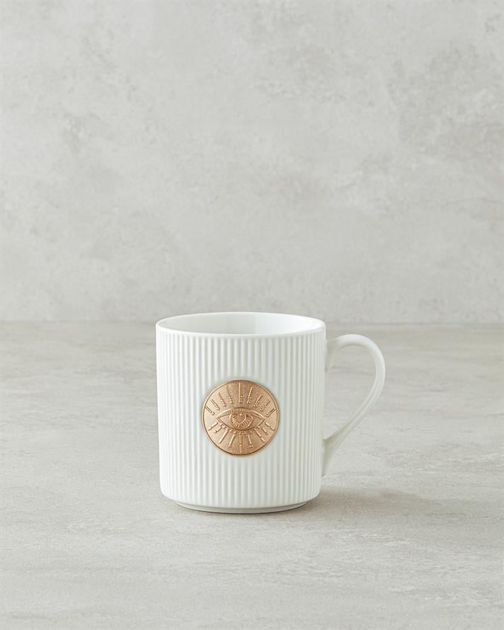 Goldie Eye New Bone China Yılbaşı Kupa 370 ml Beyaz-Gold