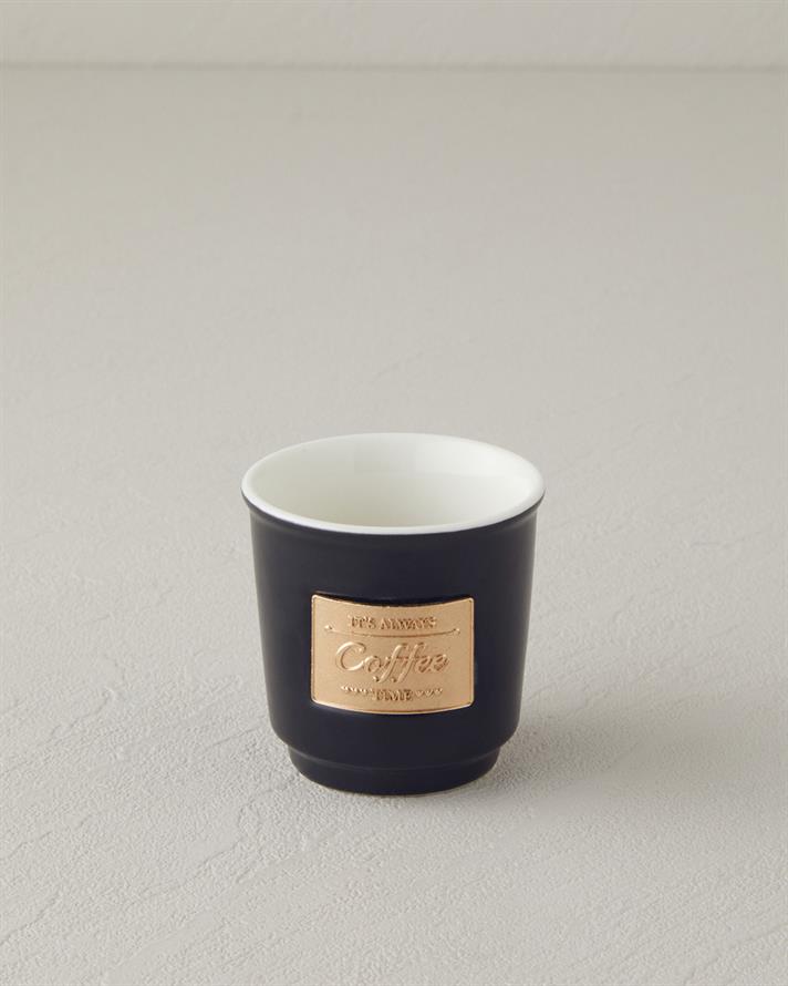 Goldy New Bone China Espresso Fincan 90 ml Siyah-Gold