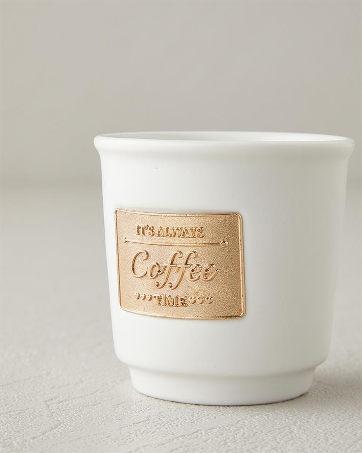 Goldy New Bone China Espresso Fincan 90 ml Beyaz-Gold