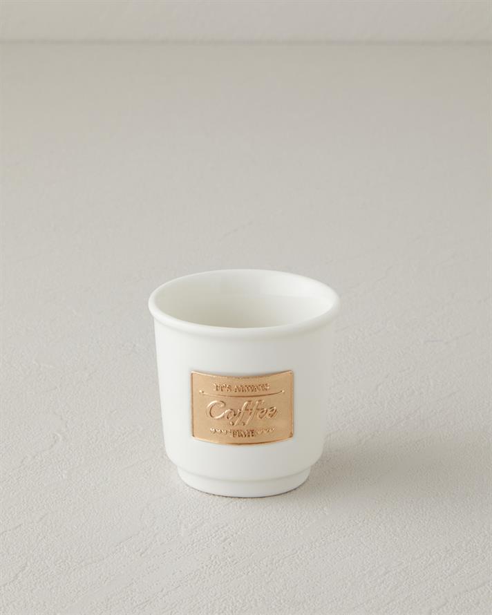 Goldy New Bone China Espresso Fincan 90 ml Beyaz-Gold