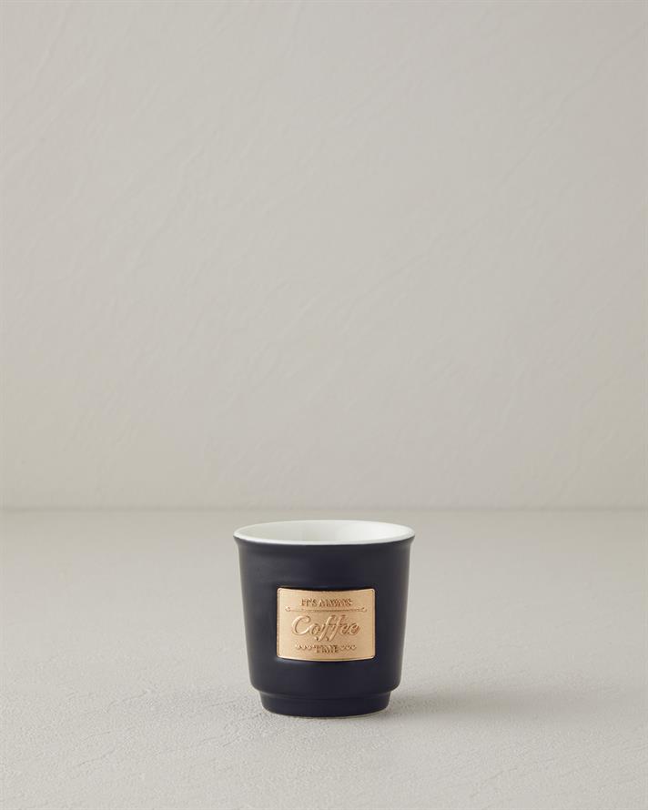 Goldy New Bone China Espresso Fincan 90 ml Siyah-Gold