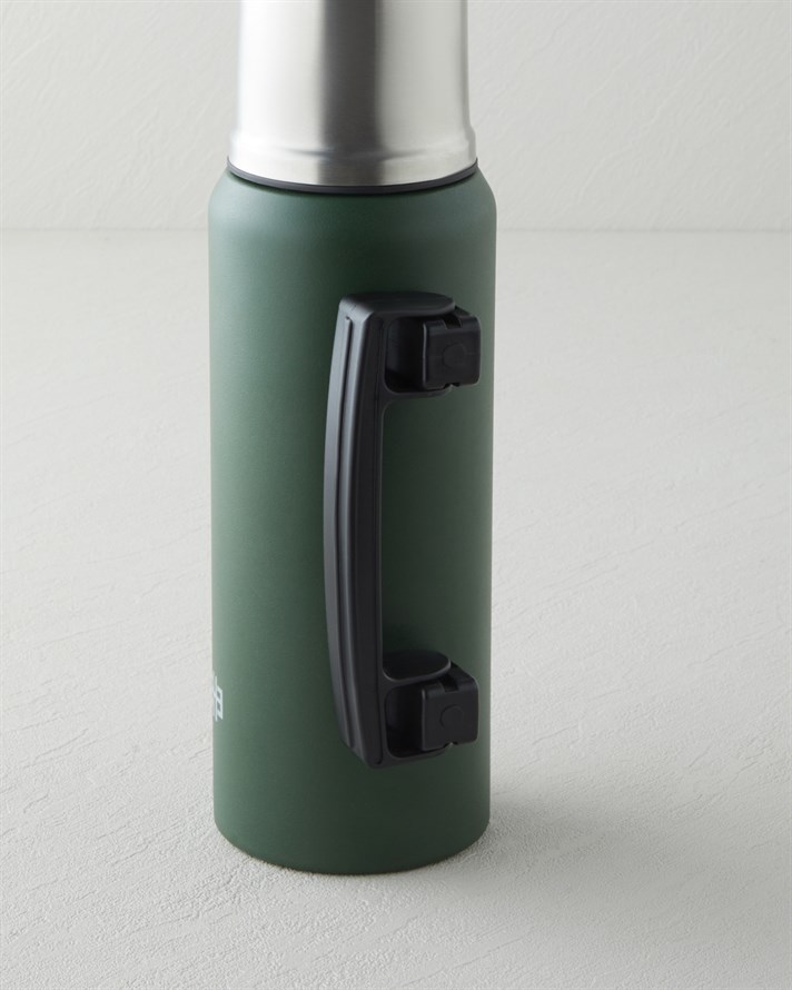 Good Mood HeatLock Çelik Bardaklı Termos 1 Litre Koyu Yeşil