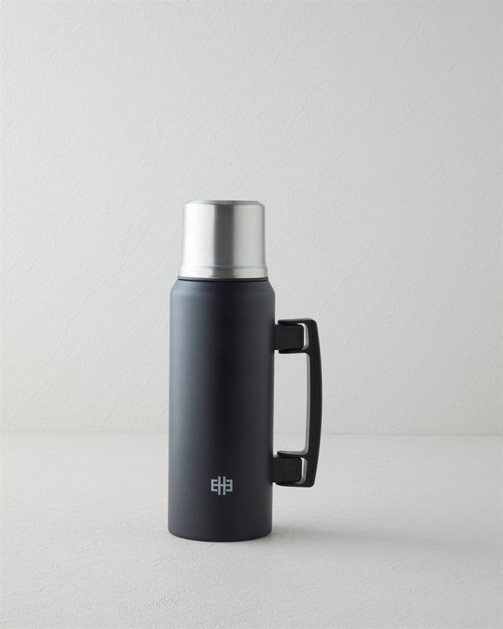 Good Mood HeatLock Çelik Bardaklı Termos 1 Litre Siyah