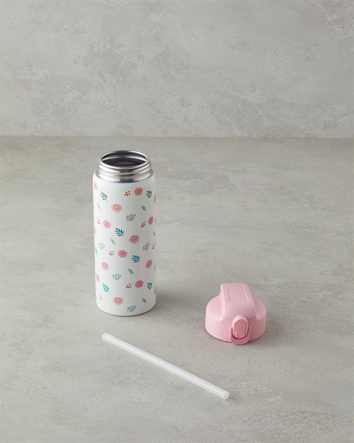 Good Mood Kids Flowers Çelik Termos Bardak 600 ml Pembe