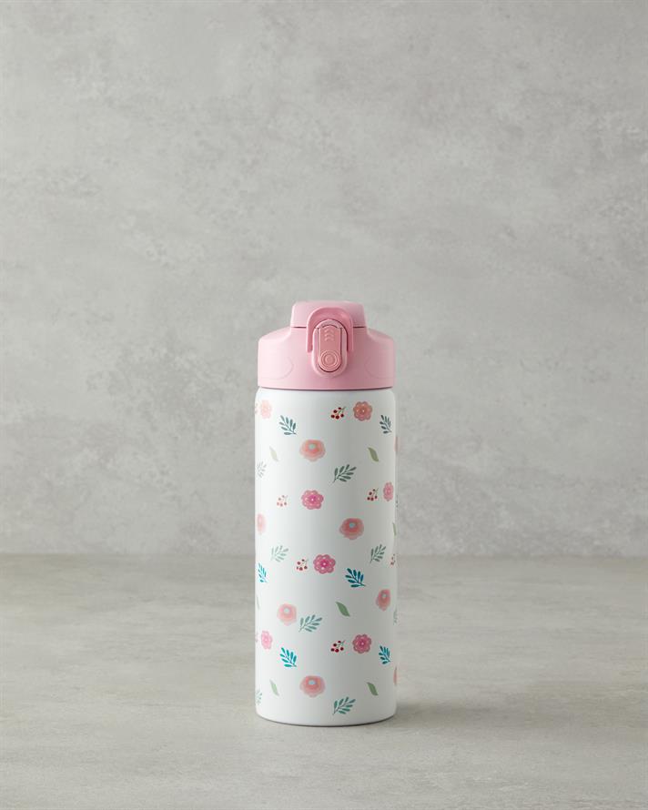 Good Mood Kids Flowers Çelik Termos Bardak 600 ml Pembe