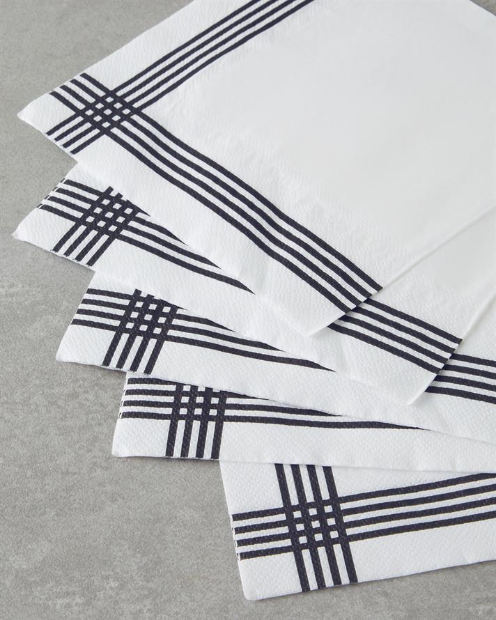 Grace 20li Kağıt Peçete 33x33 cm Siyah - Beyaz