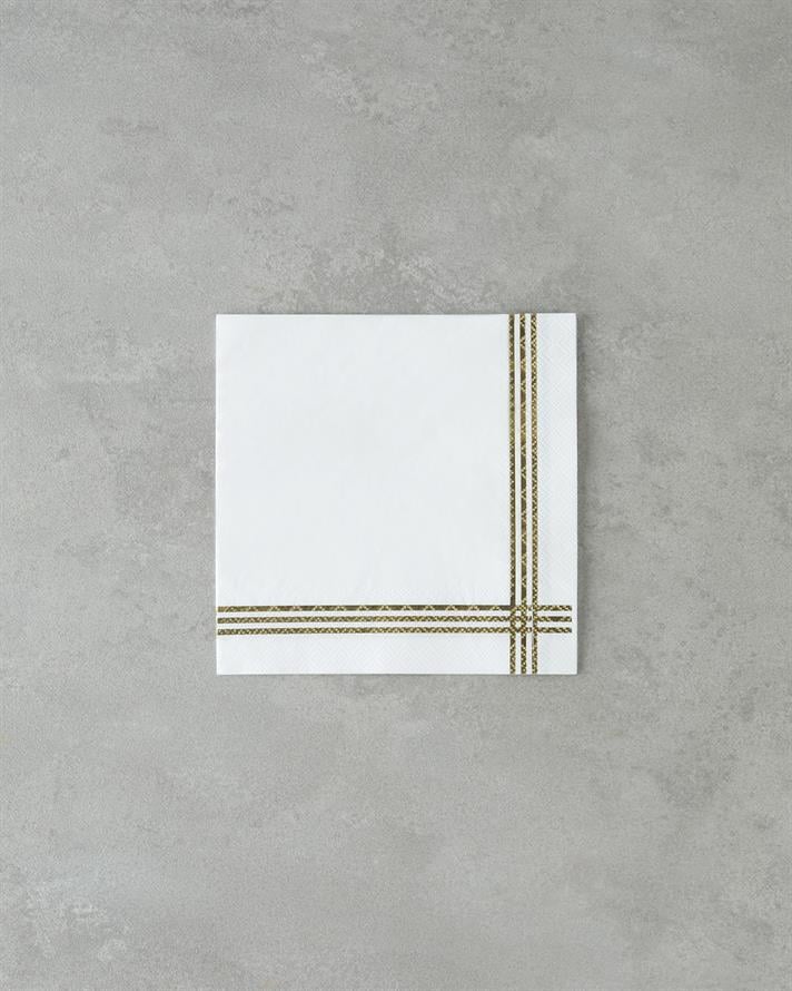 Grace 20li Kağıt Peçete 33x33 cm Beyaz – Gold