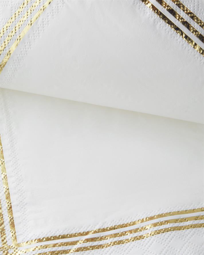 Grace 20li Kağıt Peçete 33x33 cm Beyaz – Gold