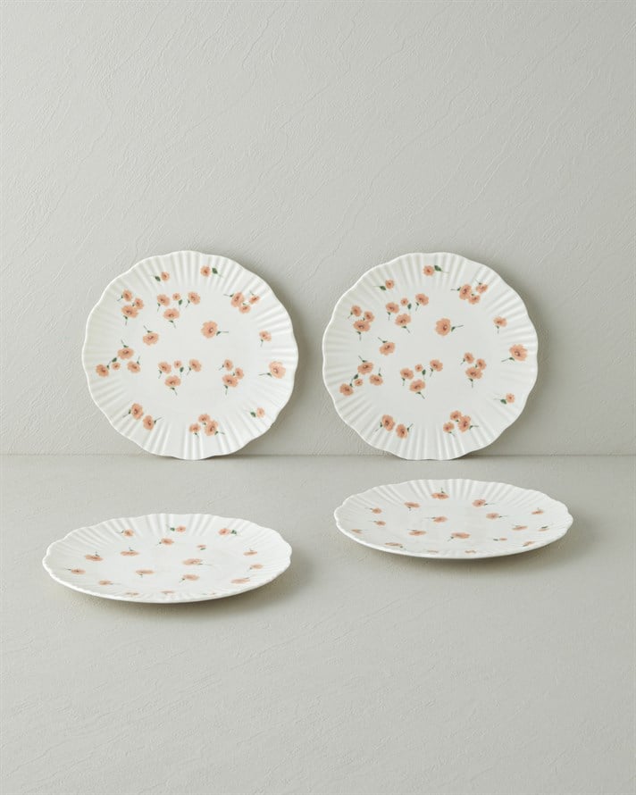 Grace Porselen 4lü Pasta Seti 21 cm Pembe