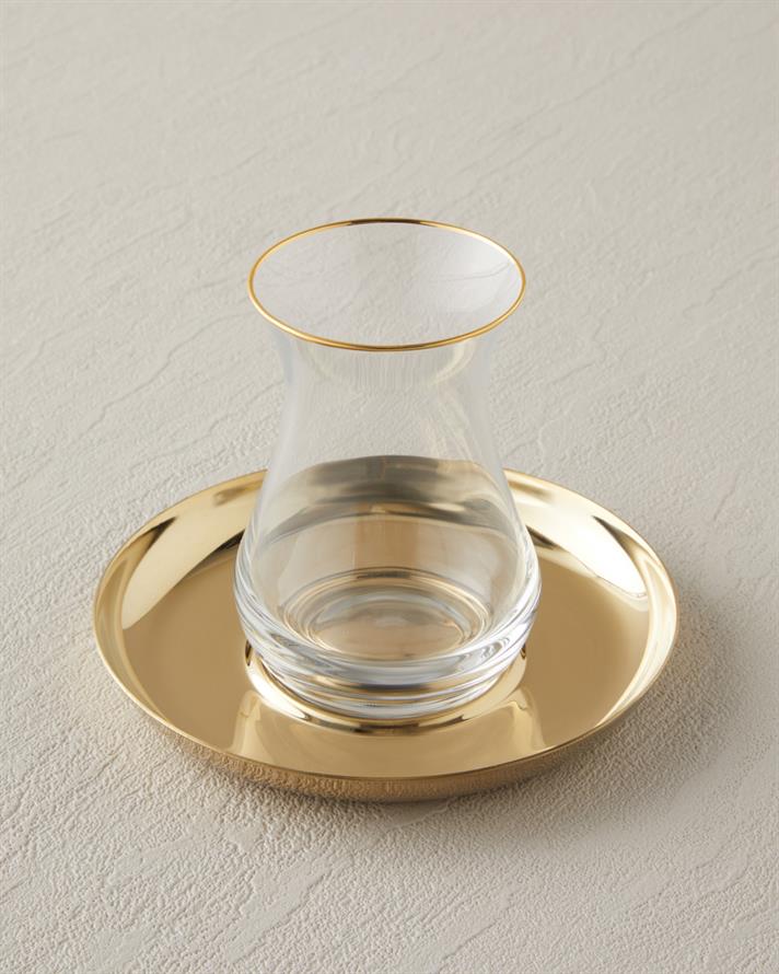 Graceful Çelik 4 Parça 2 Kişilik Çay Seti 140 ml Gold