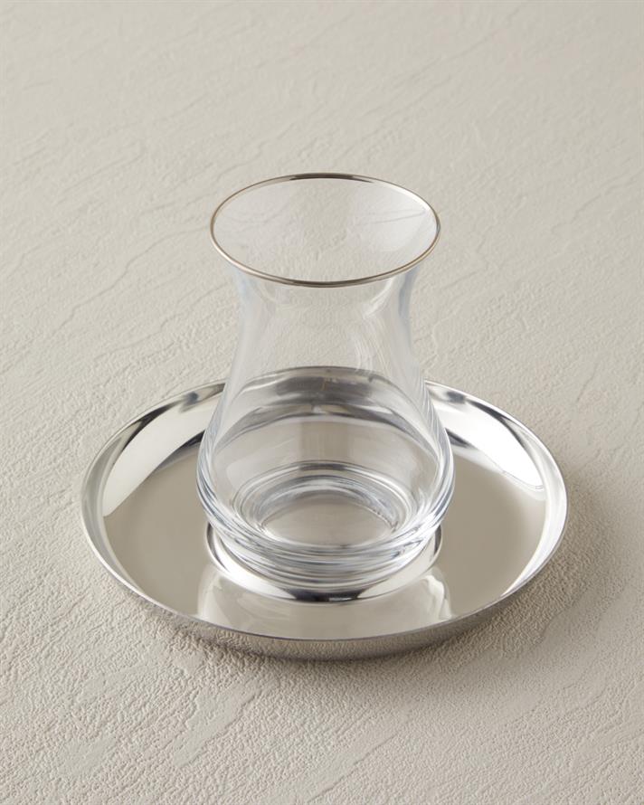Graceful Çelik 4 Parça 2 Kişilik Çay Seti 140 ml Silver