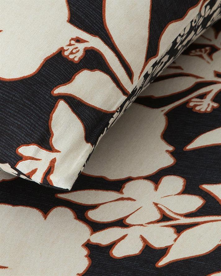 Grandiflora Dijital Baskılı Çift Taraflı Tek Kişilik Nevresim Seti Antrasit- Terracotta