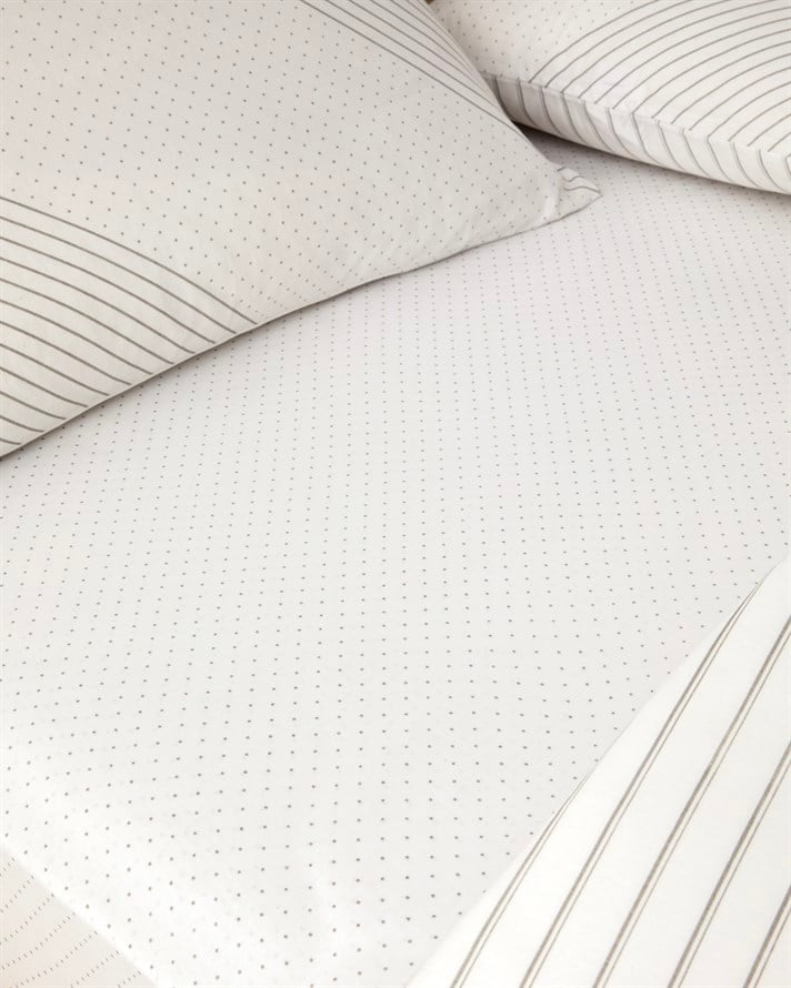 Graphic Dots Kolay Ütülenir Çift Kişilik Çarşaflı Nevresim Takımı 200x220 cm Gri