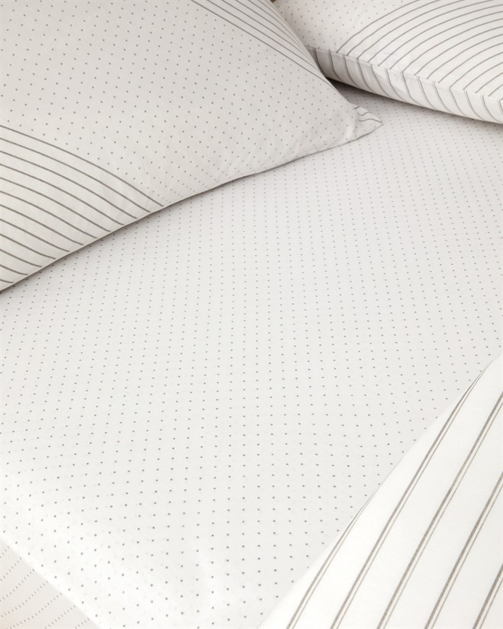 Graphic Dots Kolay Ütülenir Tek Kişilik Çarşaflı Nevresim Takımı 160x220 cm Gri