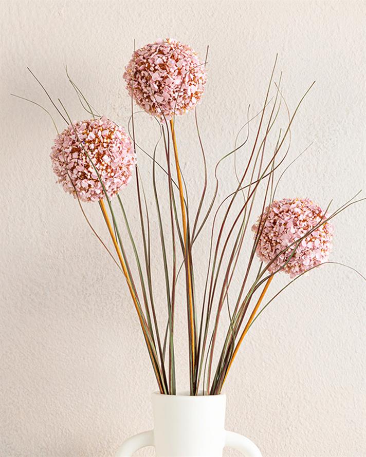 Grass Bush Tek Dal Yapay Çiçek Pembe