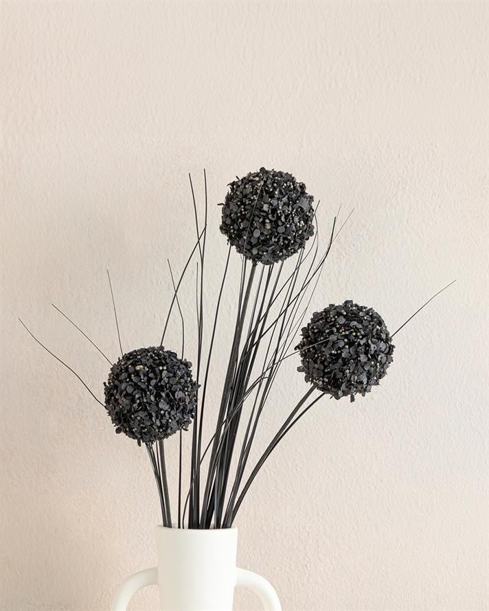 Grass Bush Tek Dal Yapay Çiçek Siyah