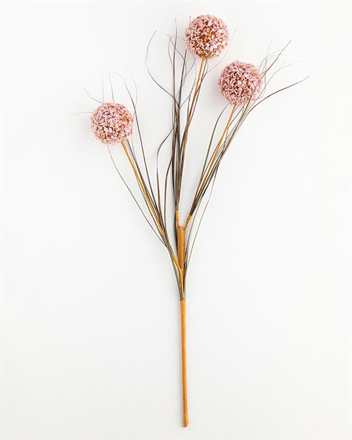 Grass Bush Tek Dal Yapay Çiçek Pembe