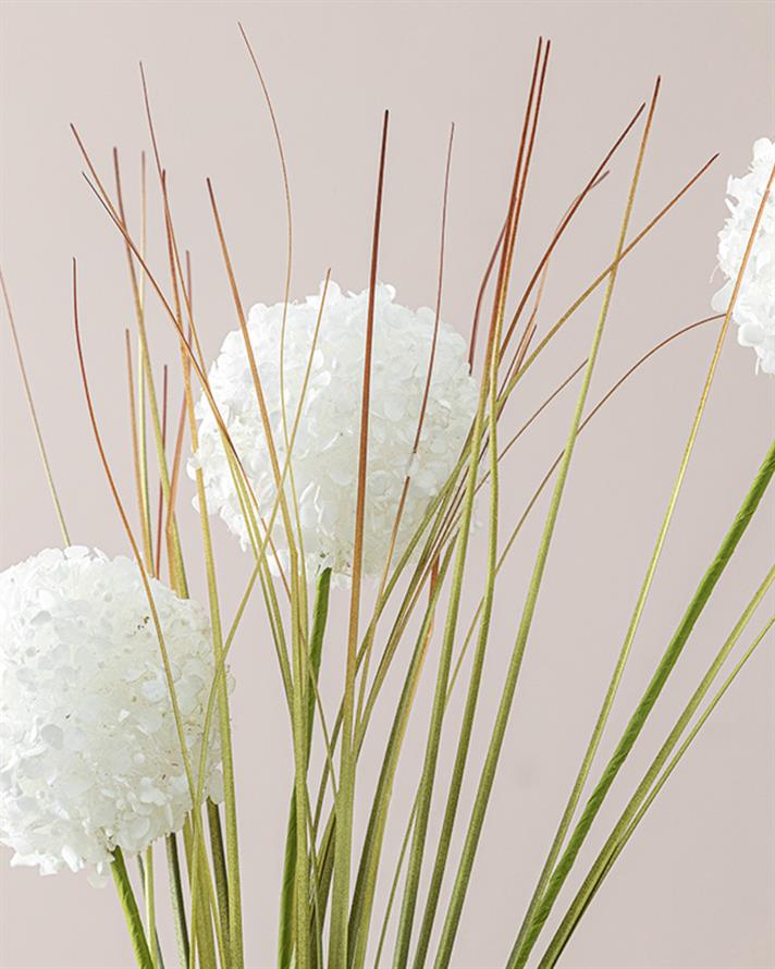 Grass Bush Tek Dal Yapay Çiçek Beyaz