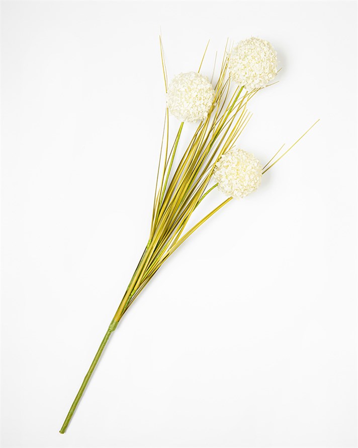 Grass Bush Tek Dal Yapay Çiçek Krem