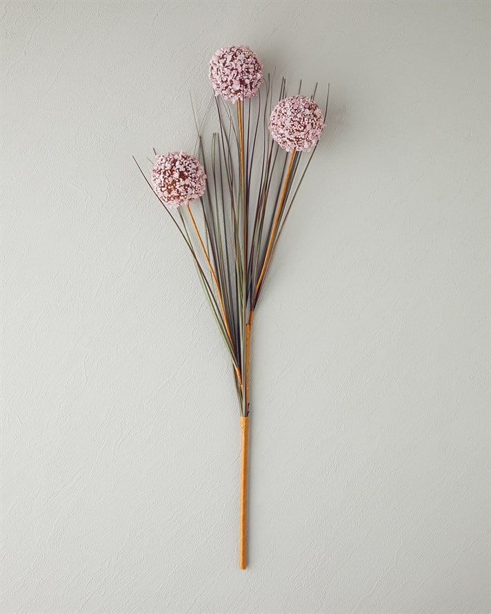 Grass Bush Tek Dal Yapay Çiçek Pembe