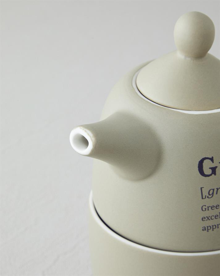 Green Tea New Bone China Demlik Seti 300 ml Yeşil