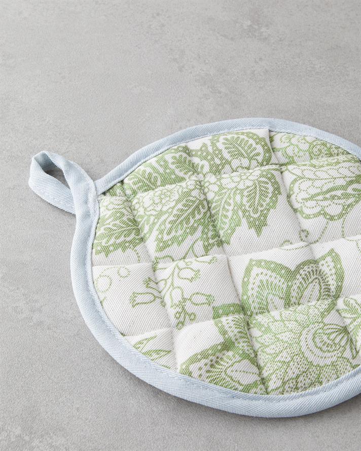 Greenery Pamuk Polyester 2 Parça Mutfak Seti 17x30 cm+20x20 cm Beyaz - Yeşil