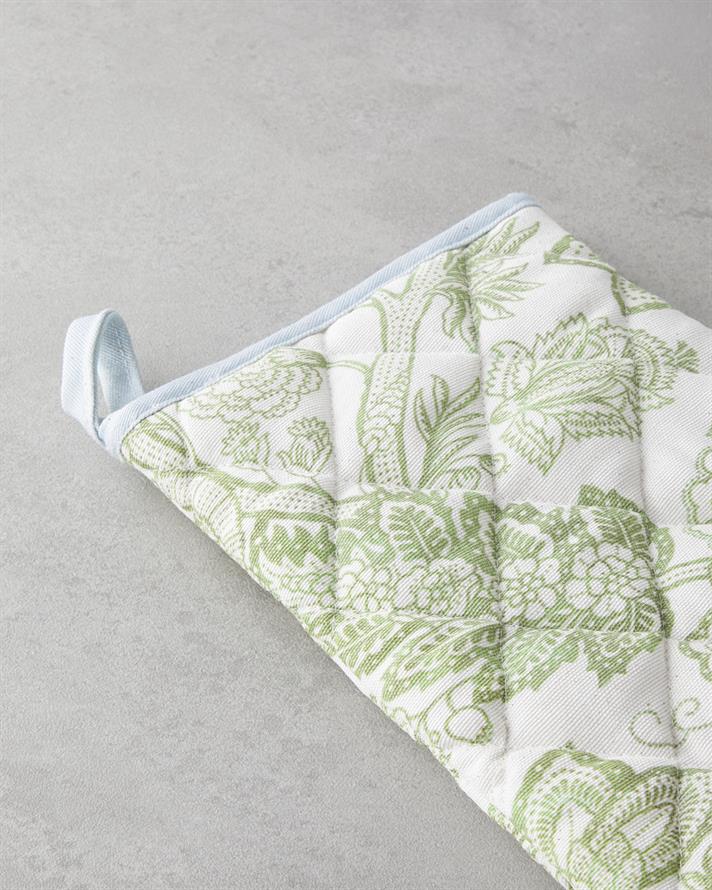 Greenery Pamuk Polyester 2 Parça Mutfak Seti 17x30 cm+20x20 cm Beyaz - Yeşil