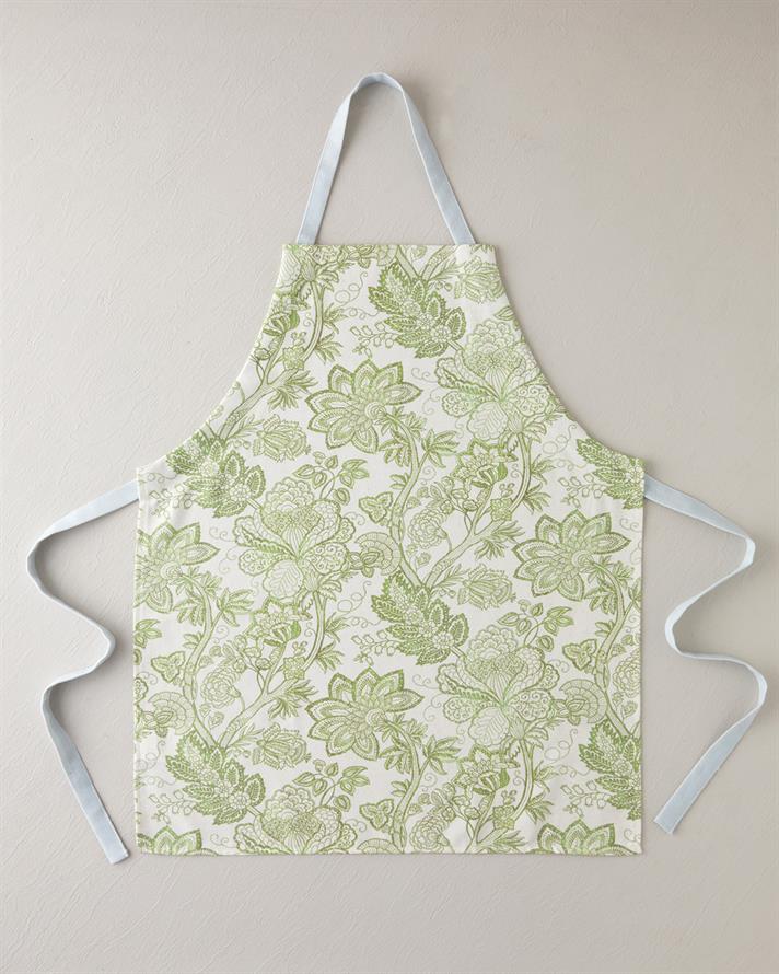 Greenery Pamuk Polyester Mutfak Önlüğü 65x75 cm Beyaz - Yeşil