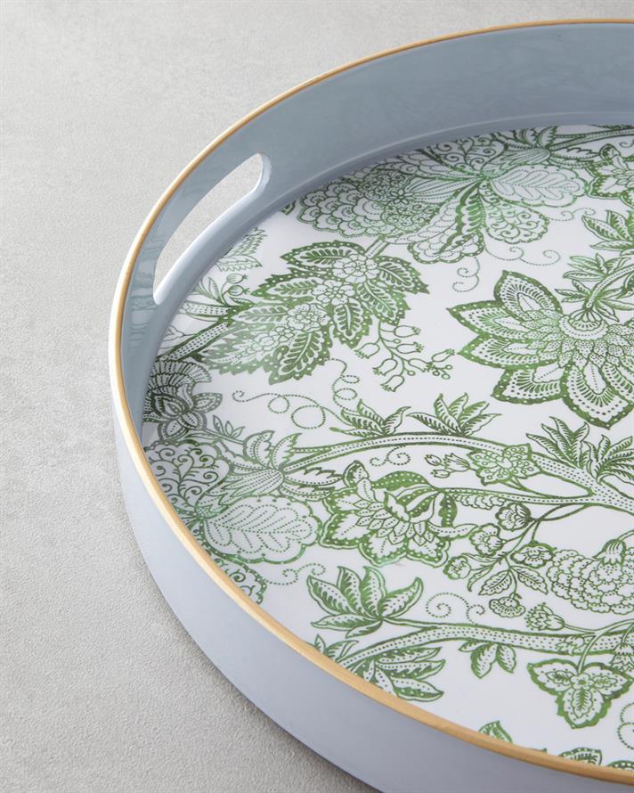 Greenery PP Tepsi 33 cm Beyaz - Yeşil