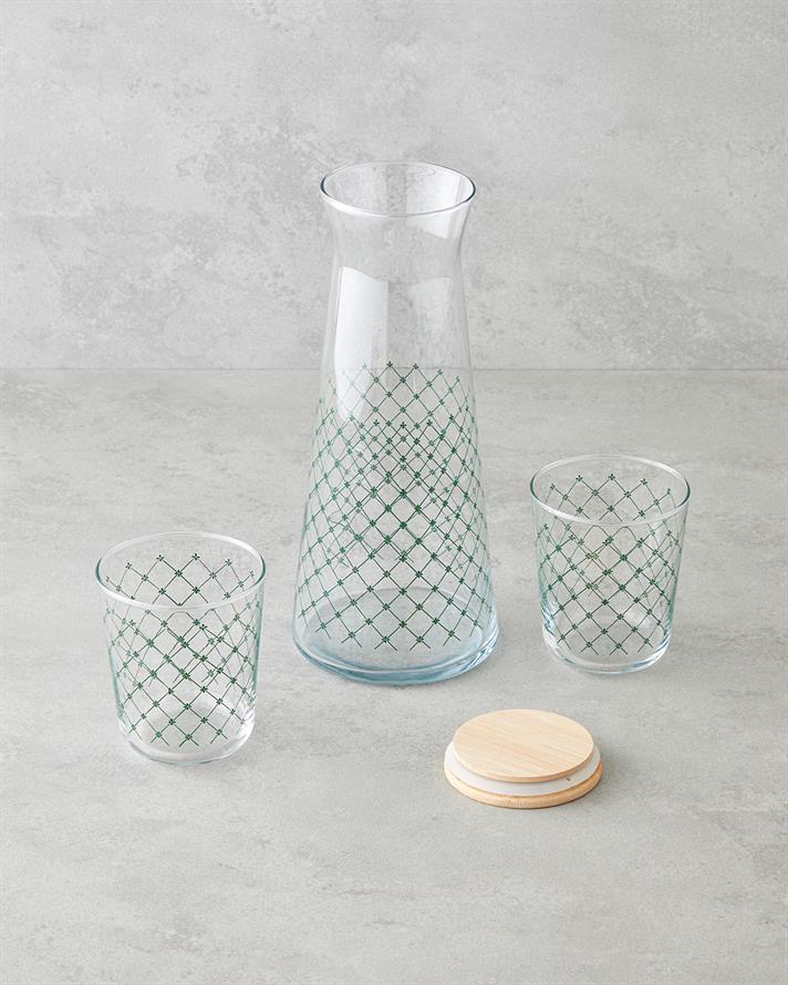 Greentide Cam 3 Parça Su Takımı 1150 ml + 315 ml Yeşil