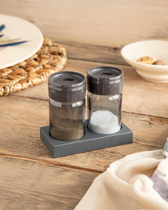 Greta Cam 2li Tuzluk-Biberlik Antrasit