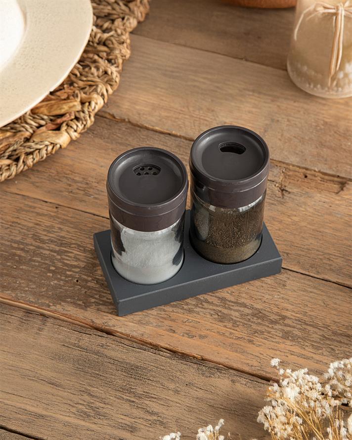 Greta Cam 2li Tuzluk-Biberlik Antrasit