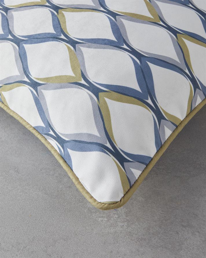 Grid Çift Taraflı Kırlent Kılıfı 45x45 cm Lacivert – Yeşil