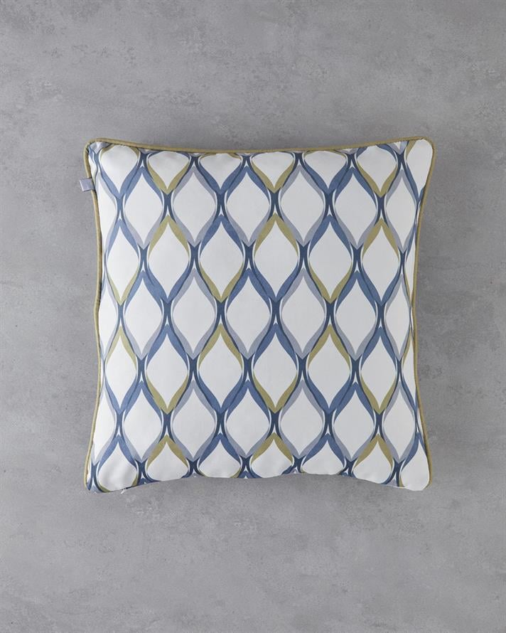 Grid Çift Taraflı Kırlent Kılıfı 45x45 cm Lacivert – Yeşil