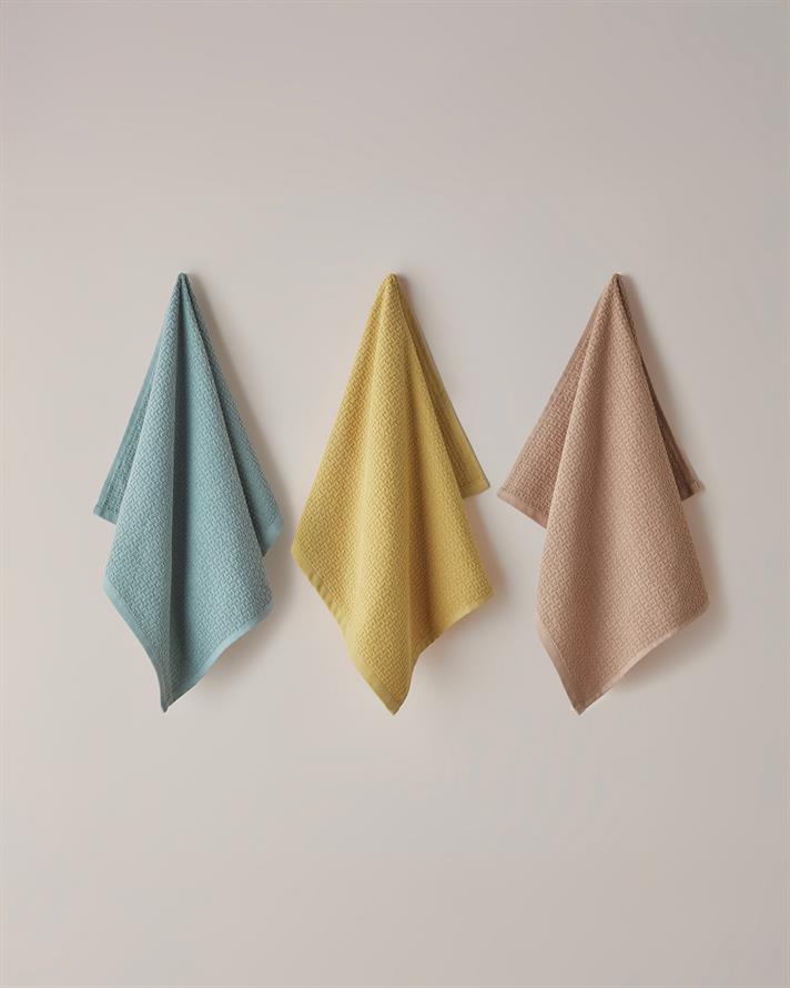 Grid Pamuk Yüz Havlusu 50x70 cm Hardal