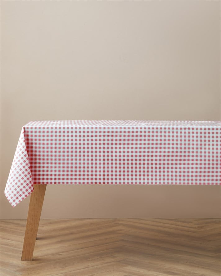 Gridlane Pvc Masa Örtüsü Kırmızı