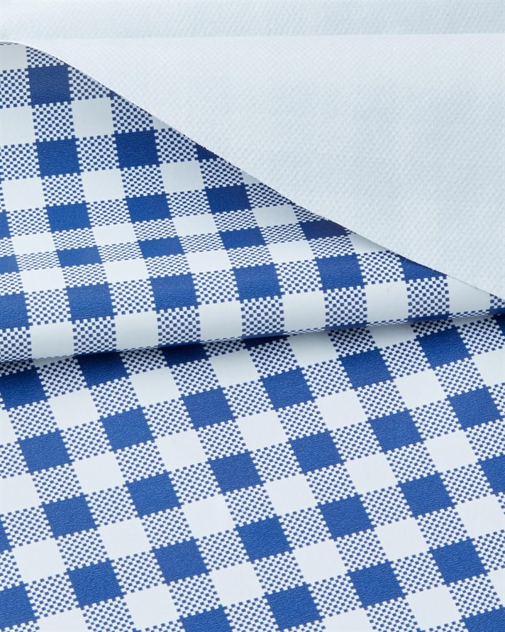 Gridlane Yuvarlak Masa Örtüsü 140 cm Mavi