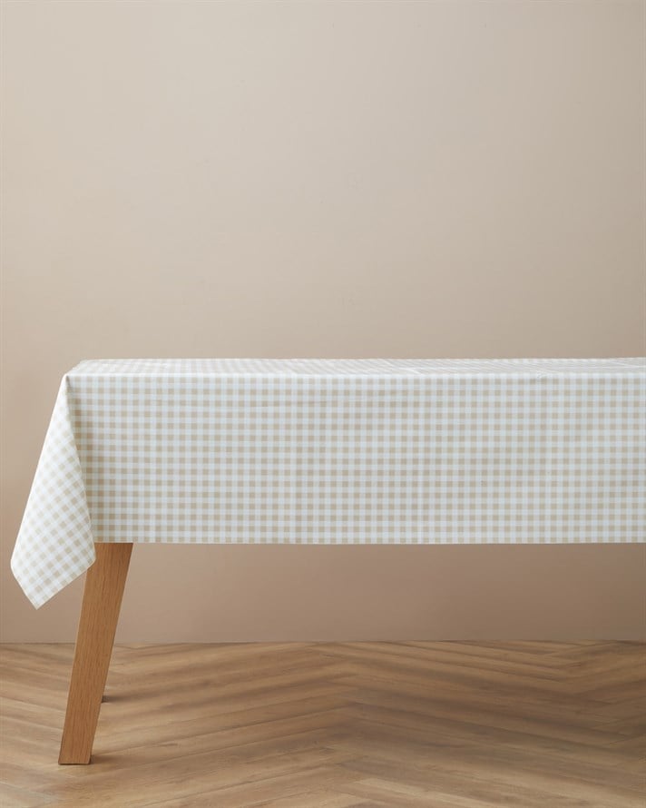Gridlane Pvc Masa Örtüsü Bej