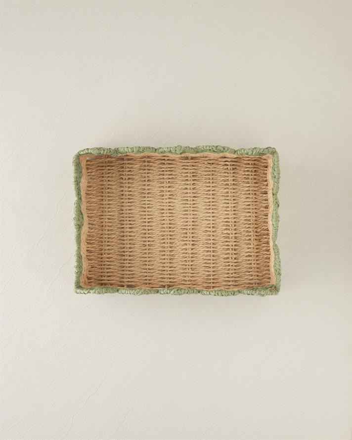 Grind Kağıt Tepsi 34x25 Cm Yeşil-Sarı
