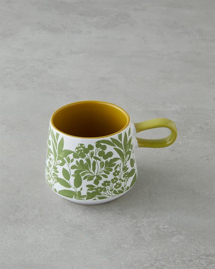 Growtopia Stoneware Kupa 340 ml Yeşil-Beyaz