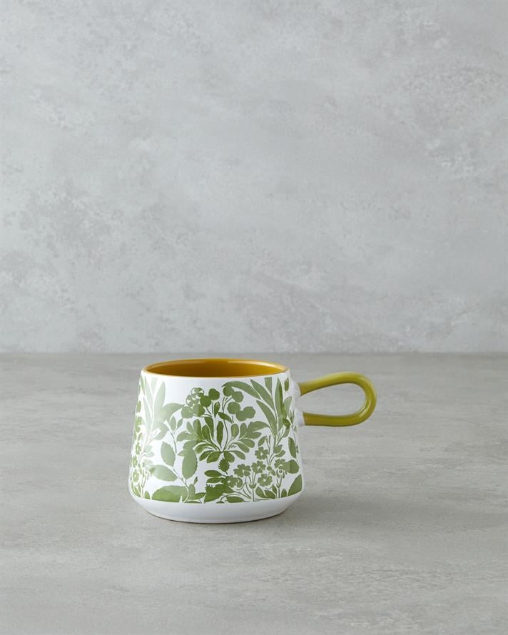 Growtopia Stoneware Kupa 340 ml Yeşil-Beyaz