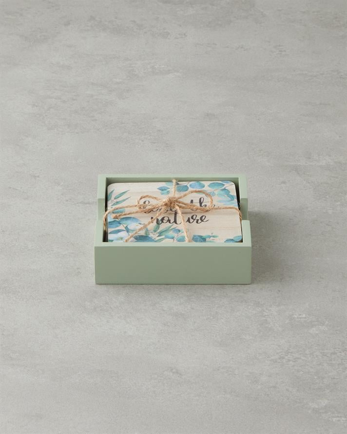 Gum Ahşap 7 Parça Bardak Altlığı Renkli