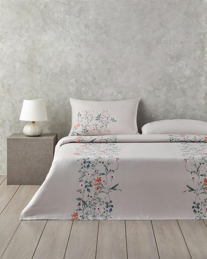 Harmony Garden Krep King Size Nevresim Takımı 240x220 cm Su Yeşili