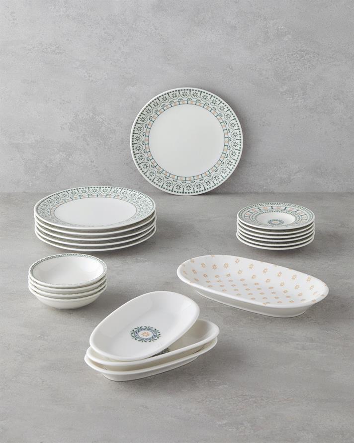 Harmony Porselen Kahvaltı Takımı 18 Parça 6 Kişilik Renkli