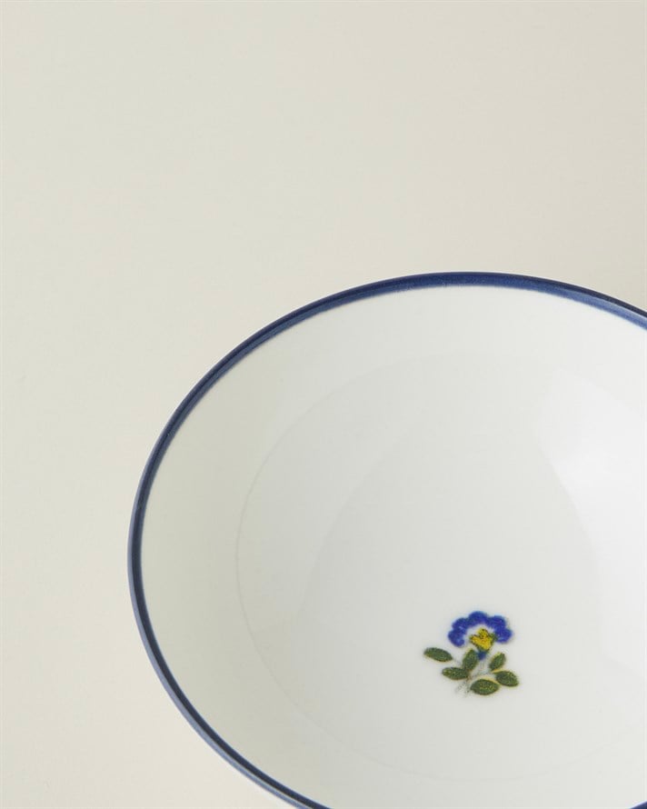 Harmony Talavera Porselen Kase 14 cm Beyaz - Lacivert